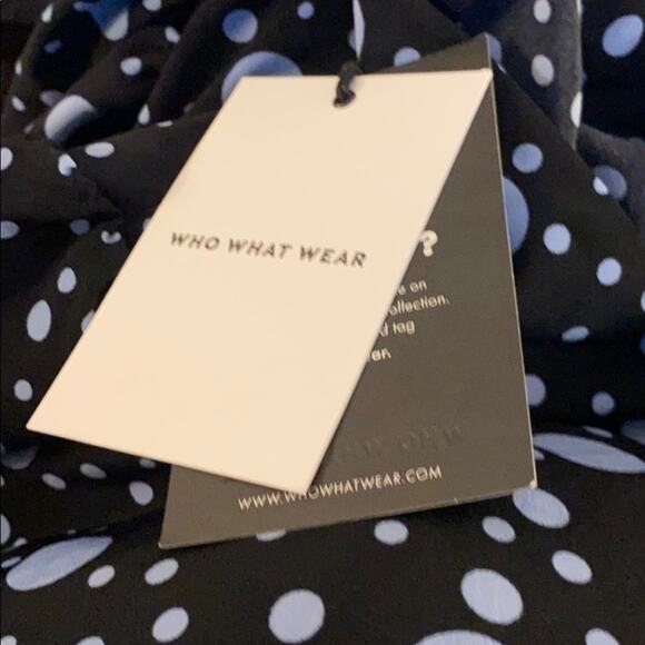 Who What Wear Polka Dots Print 3/4 Sleeve Dress - Picture 7 of 9